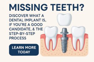 A close up image of a dentist placing a titanium dental implant into a patient's jawbone, showcasing the precise surgical procedure. No text on the image.